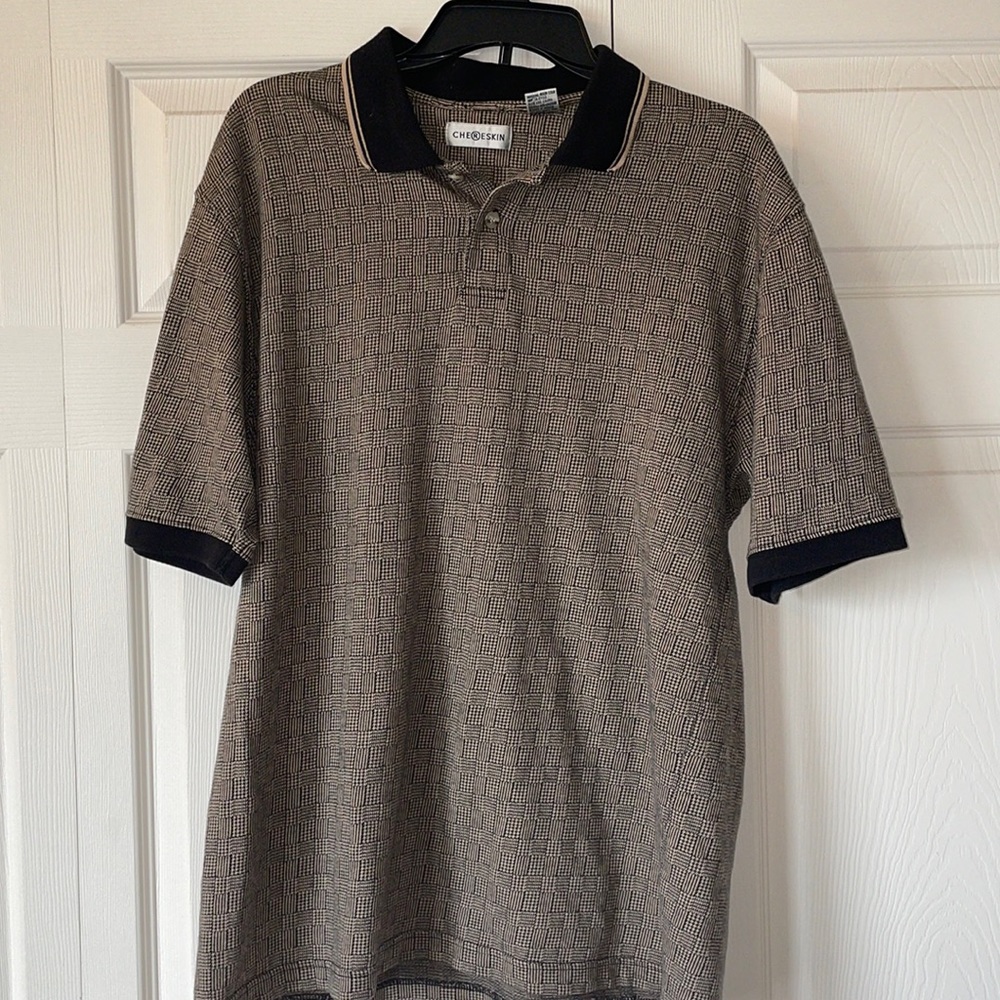 Dogtooth pattern polo shirt